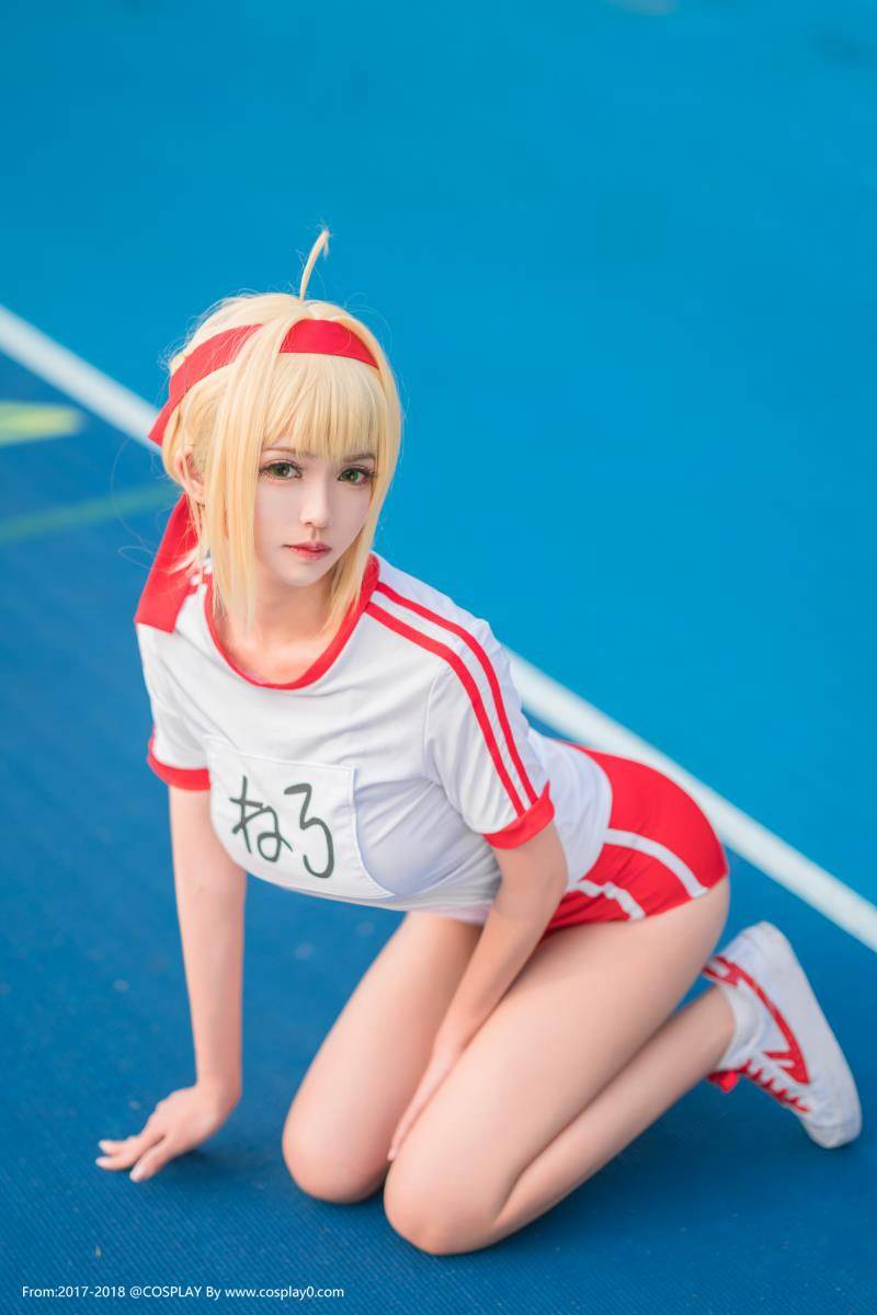 Cosplay福利/巨乳美女鳗鱼霏儿无下限Fate尼禄体操服Cos福利