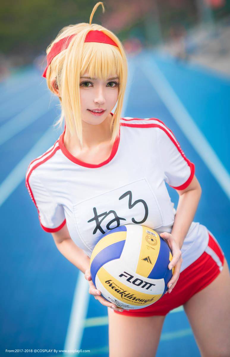 Cosplay福利/巨乳美女鳗鱼霏儿无下限Fate尼禄体操服Cos福利