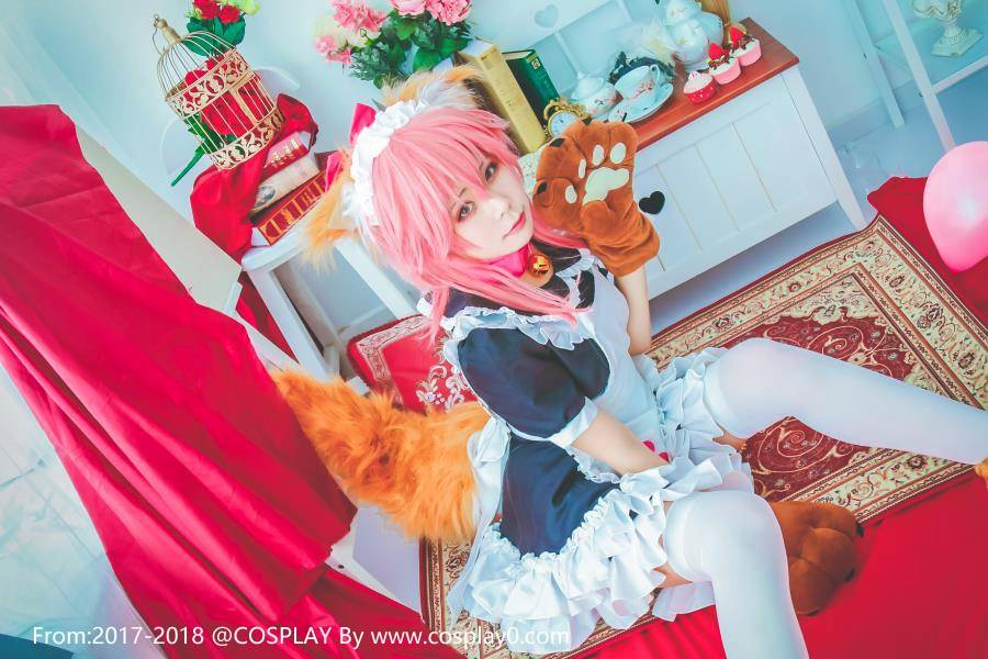 Cosplay福利/玉藻前[Fate]兽耳女仆白丝萝莉肛塞尾Csopalay福利