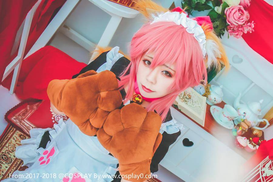 Cosplay福利/玉藻前[Fate]兽耳女仆白丝萝莉肛塞尾Csopalay福利