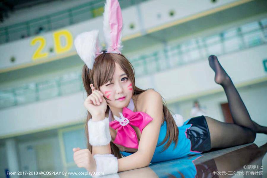 Cosplay福利/守望先锋御姐萌芽儿D.Va兔女郎黑丝美腿Cosplay福利