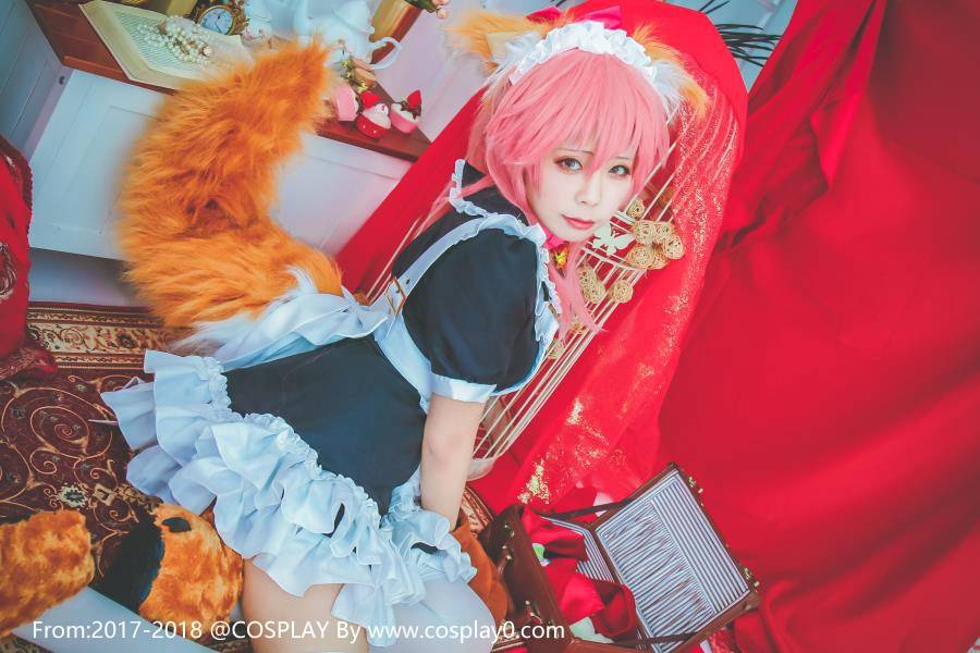 Cosplay福利/玉藻前[Fate]兽耳女仆白丝萝莉肛塞尾Csopalay福利