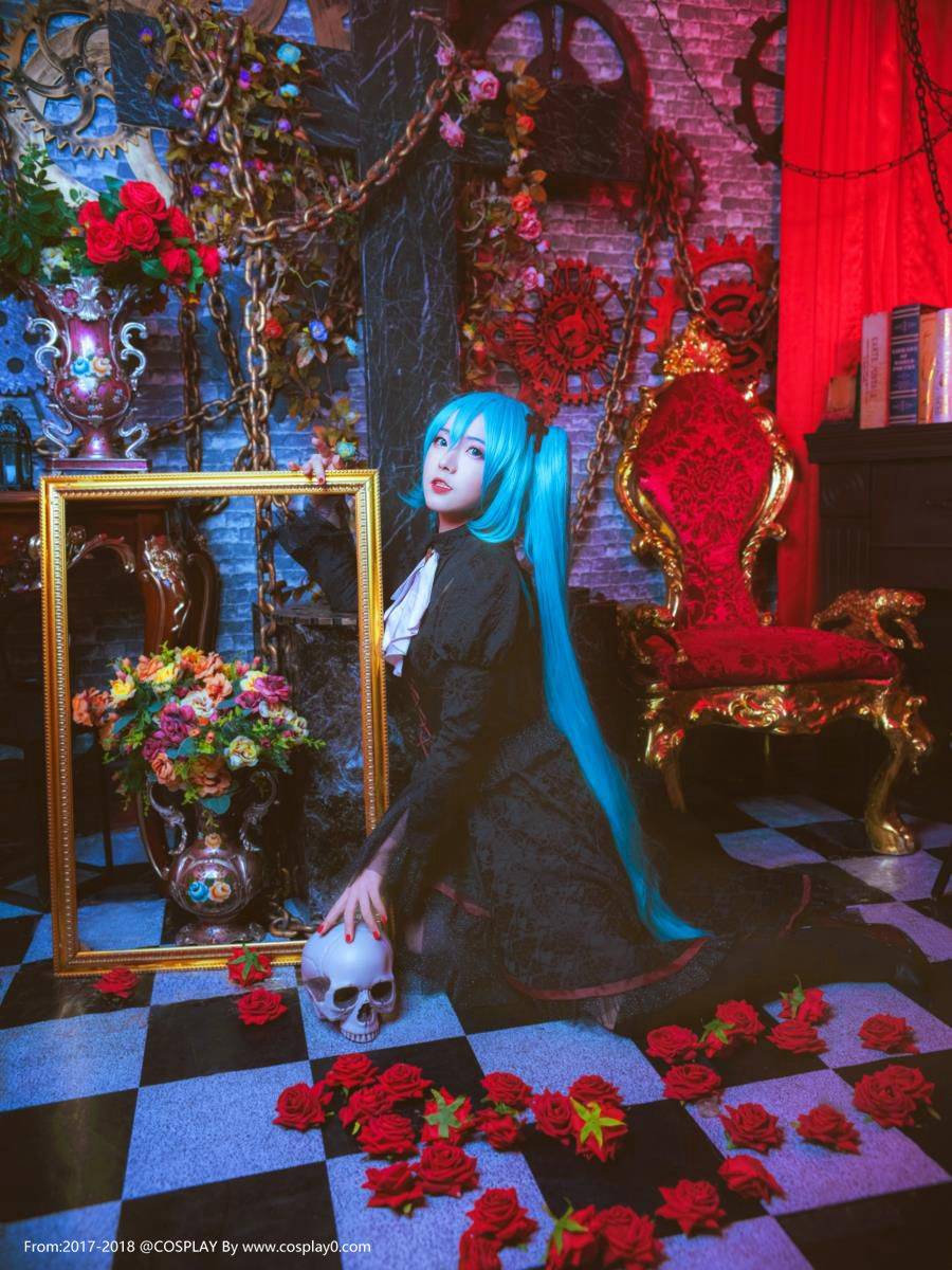 Cosplay福利/初音未来Miku吸血鬼同人黑丝诱惑Cosplay福利