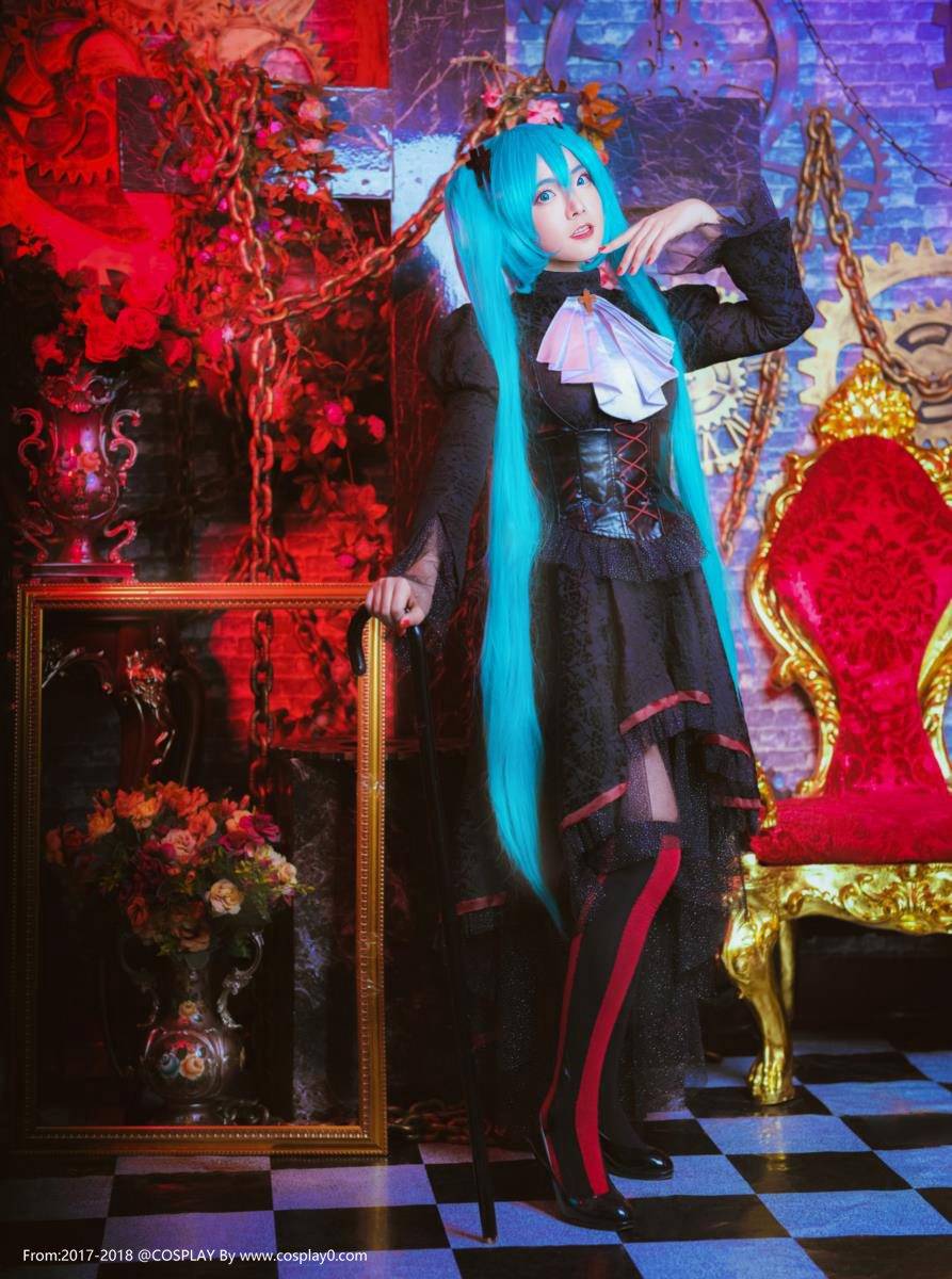 Cosplay福利/初音未来Miku吸血鬼同人黑丝诱惑Cosplay福利