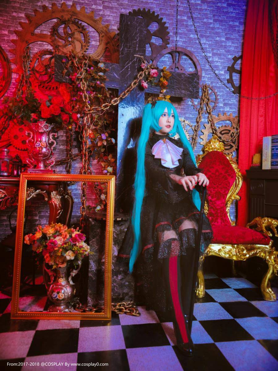 Cosplay福利/初音未来Miku吸血鬼同人黑丝诱惑Cosplay福利