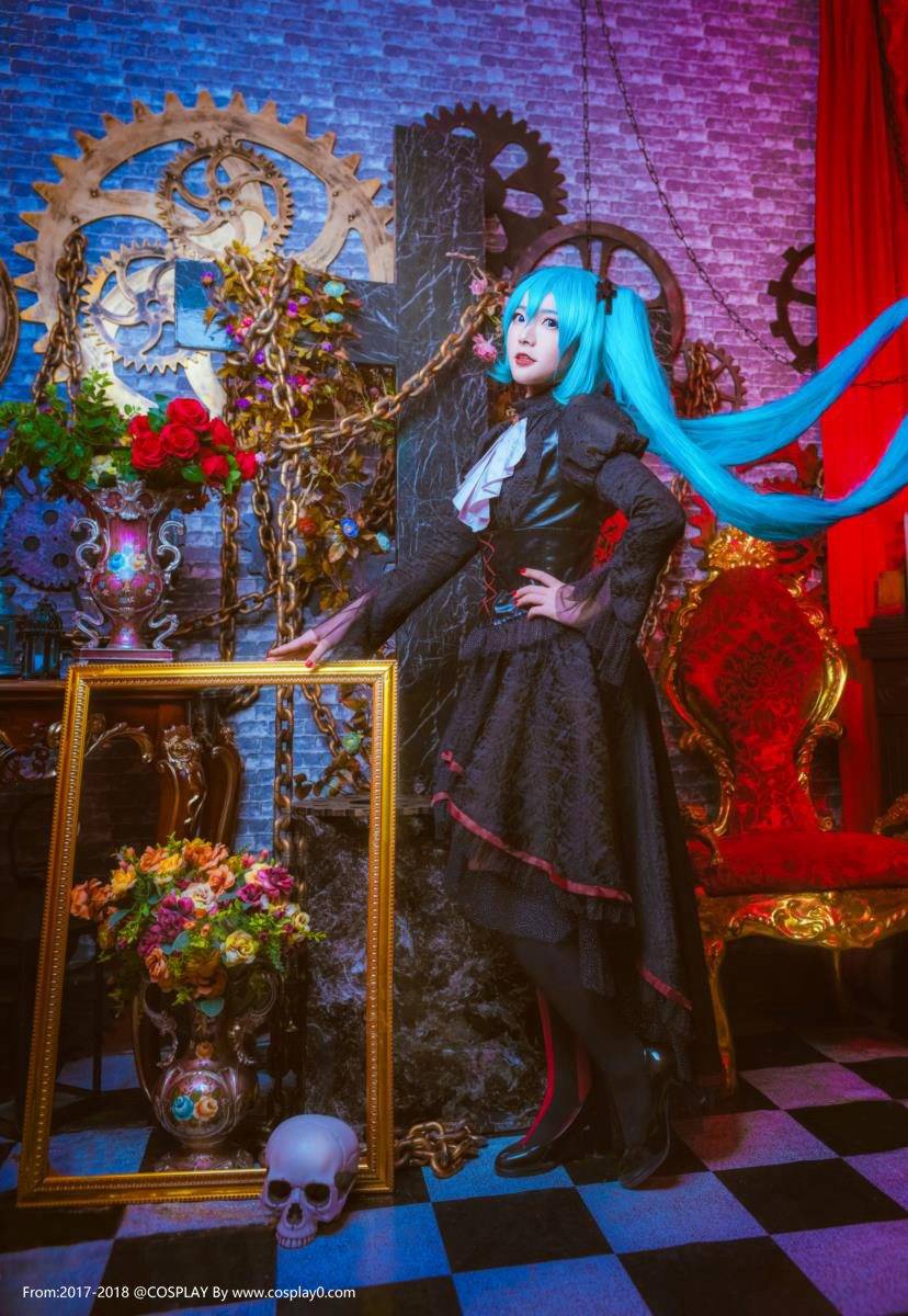 Cosplay福利/初音未来Miku吸血鬼同人黑丝诱惑Cosplay福利