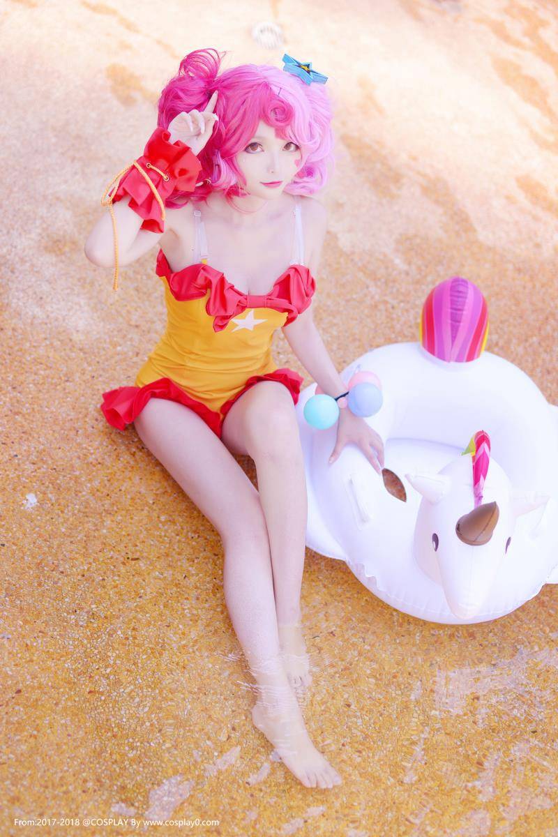Cosplay福利/王者荣耀小乔水着泳装萝莉裸足无圣光Cosplay福利