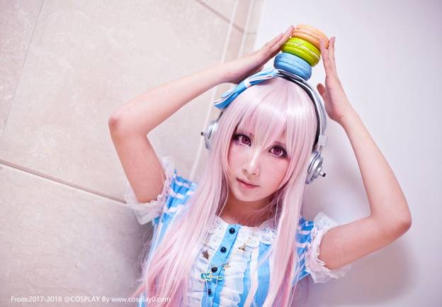 Cosplay福利/蓝白打歌服巨乳超级索尼子白丝萝莉Cosplay番号