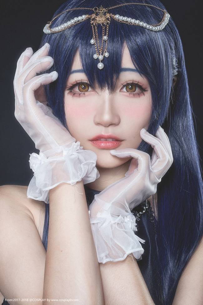 Cosplay福利/LoveLive缪斯女神园田海未美腿诱惑Cosplay高清图片