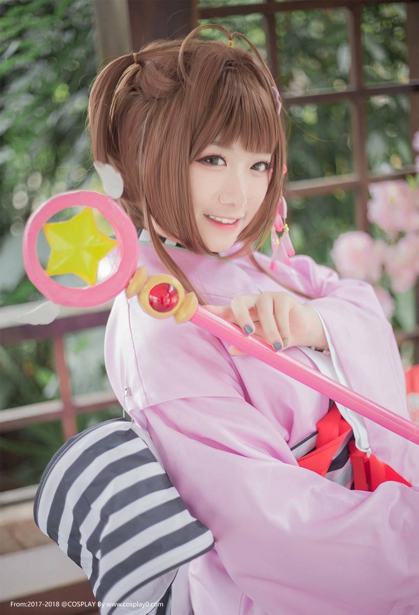 Cosplay福利/美少女萝莉魔卡少女樱木之本樱和服Cosplay图片