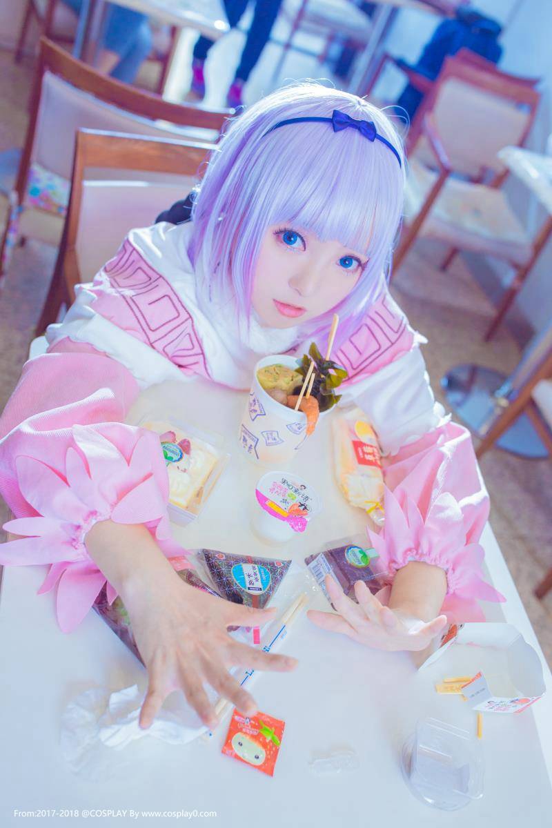 Cosplay福利/小林家的龙女仆康娜卡姆依白丝萝莉Cosplay图片