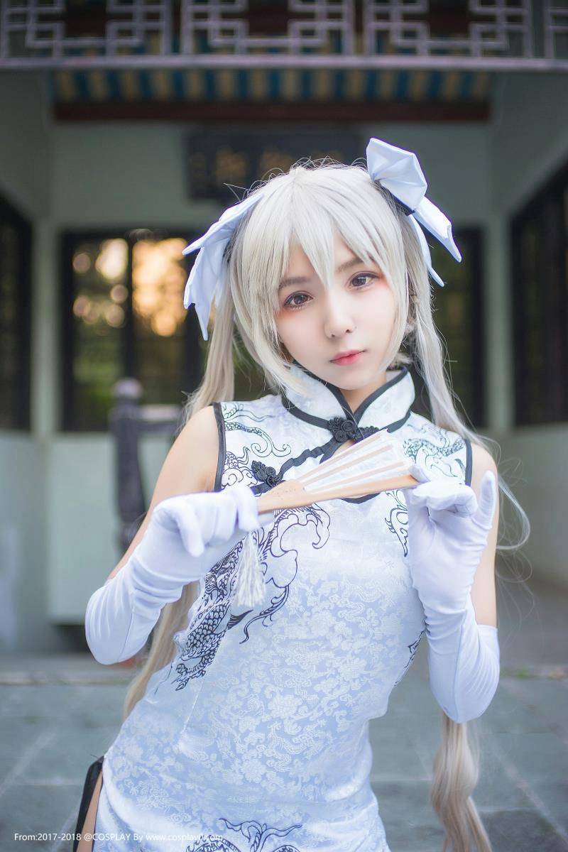 Cosplay福利/木子夕夕夕夕夕春日野穹旗袍白丝美腿Cosplay图片