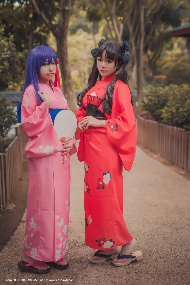 Cosplay福利/白金x[Fate]浴衣全员Saber远坂凛间桐樱Cos图片