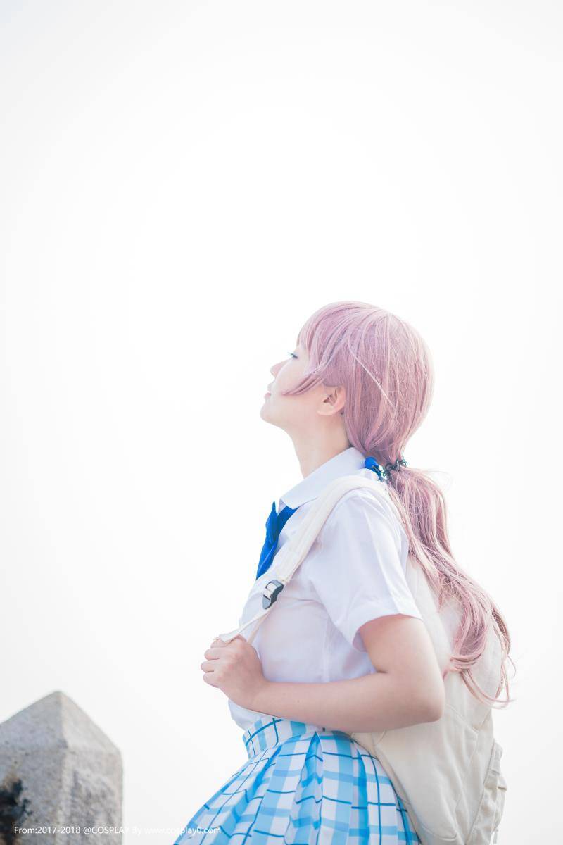 Cosplay福利/声之形西宫硝子萌妹子制服白丝萝莉碳酸熊卡Cos图片