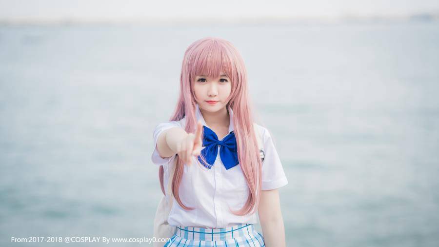 Cosplay福利/声之形西宫硝子萌妹子制服白丝萝莉碳酸熊卡Cos图片