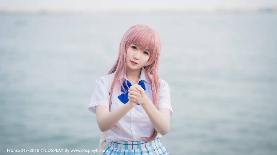 Cosplay福利/声之形西宫硝子萌妹子制服白丝萝莉碳酸熊卡Cos图片