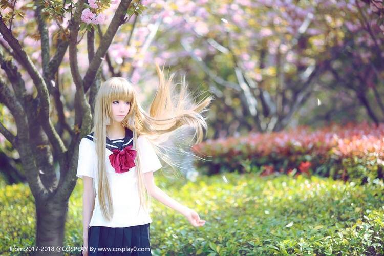 Cosplay福利/学生JK制服短裙绝园的魔法使不破爱花Cosplay图片