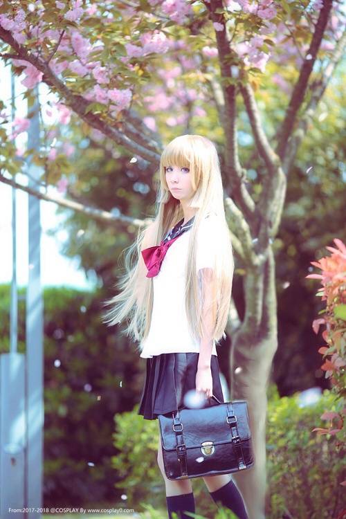 Cosplay福利/学生JK制服短裙绝园的魔法使不破爱花Cosplay图片