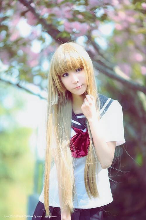 Cosplay福利/学生JK制服短裙绝园的魔法使不破爱花Cosplay图片