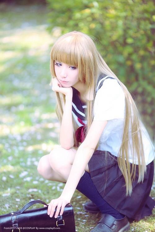 Cosplay福利/学生JK制服短裙绝园的魔法使不破爱花Cosplay图片