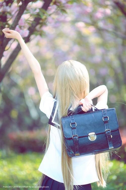 Cosplay福利/学生JK制服短裙绝园的魔法使不破爱花Cosplay图片