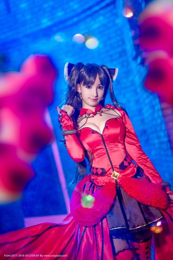 Cosplay福利/绝对领域童颜巨乳萝莉控远坂凛制服同人Cosplay图片