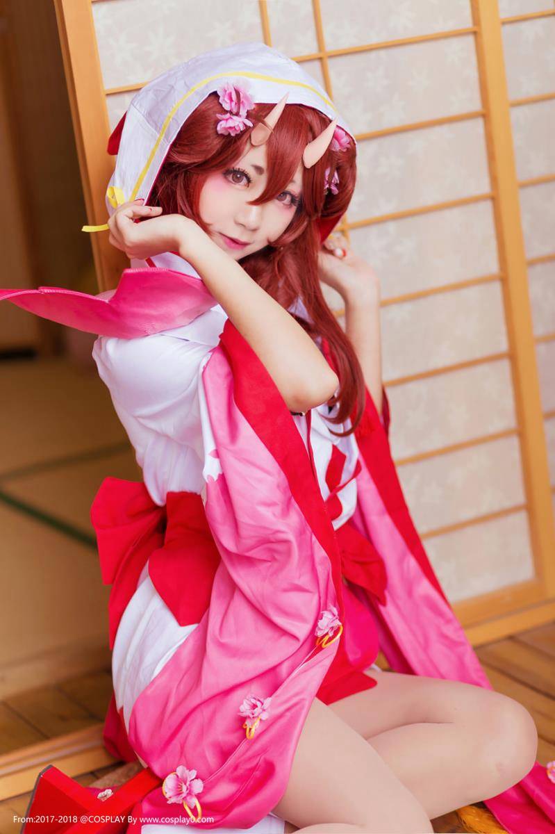 Cosplay福利/可爱美女Coser-黑川-扮演阴阳师桃花妖Cosplay图片