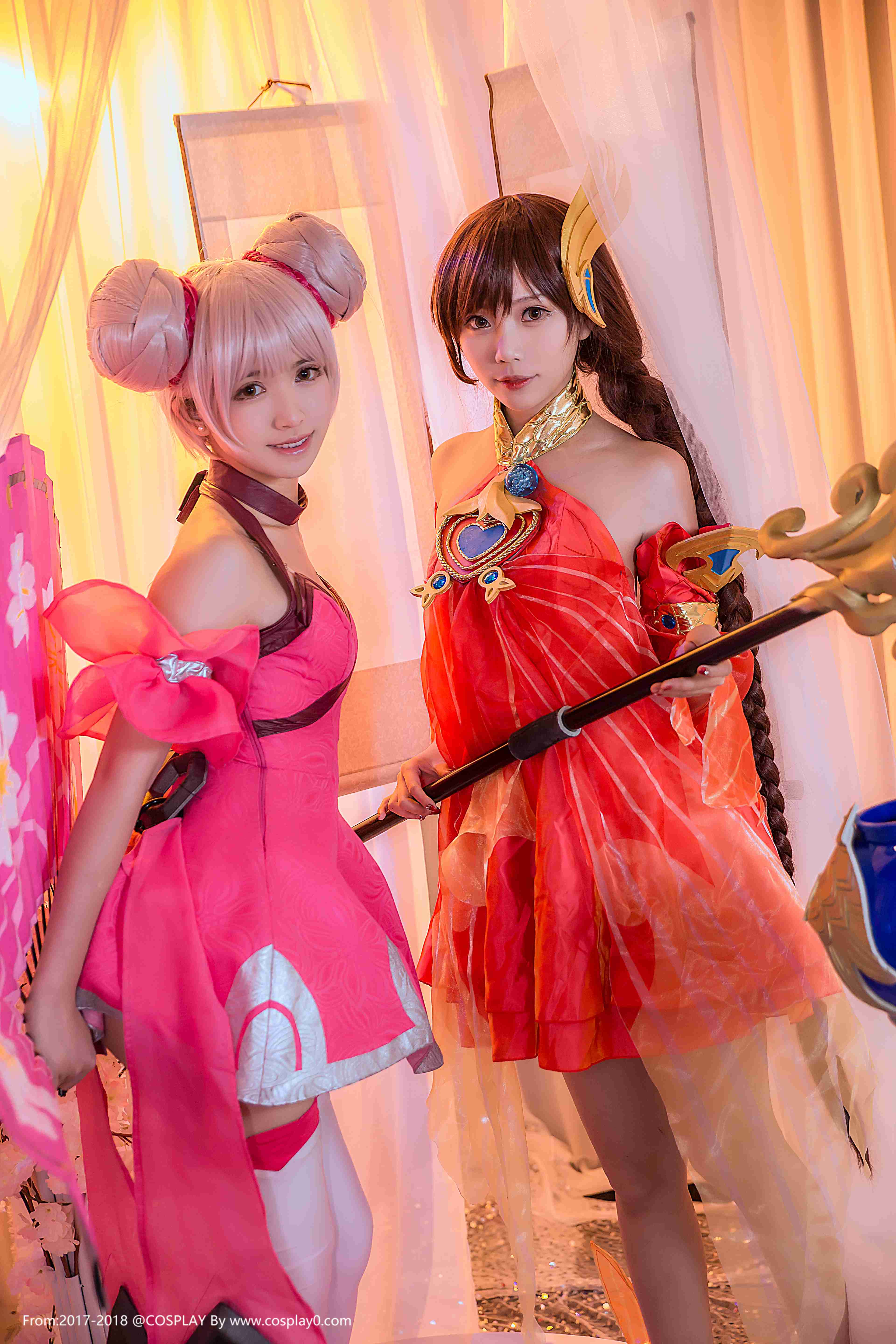 Cosplay福利/鳗鱼霏儿&大肉丸aimee王者荣耀大乔小乔姐妹花Cos图片