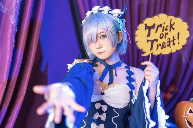 Cosplay福利/万圣节 蕾姆小恶魔绝对领域cosplay