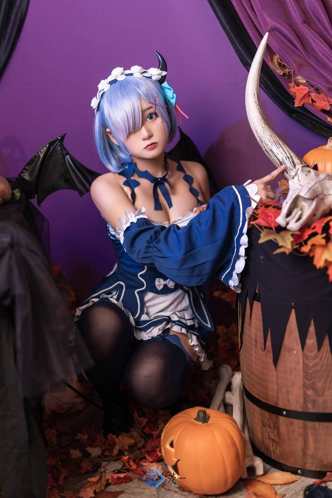 Cosplay福利/万圣节 蕾姆小恶魔绝对领域cosplay
