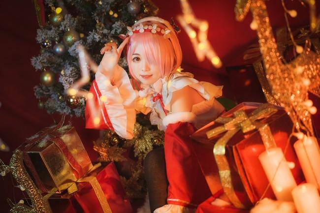Cosplay福利/拉姆圣诞装cos Cn：千反田甜子