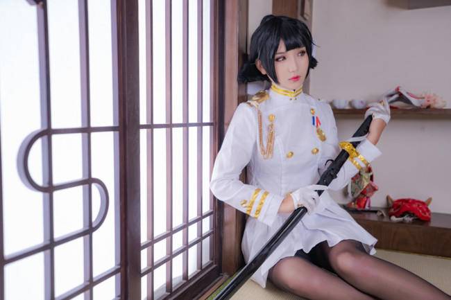 Cosplay福利/高雄 爱宕 黑丝吊带袜绝对领域
