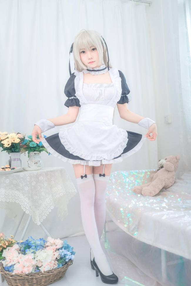 Cosplay福利/春日野穹 女仆白丝绝对领域腿控