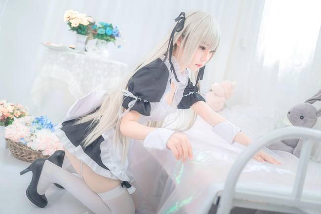 Cosplay福利/春日野穹 女仆白丝绝对领域腿控