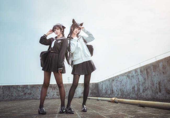 Cosplay福利/碧蓝航线「学园幻想曲」黑丝JK