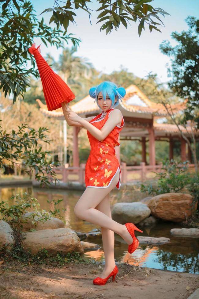 Cosplay福利/蕾姆红色旗袍 Cn:小闻筒子