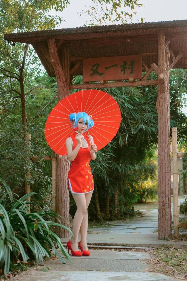 Cosplay福利/蕾姆红色旗袍 Cn:小闻筒子