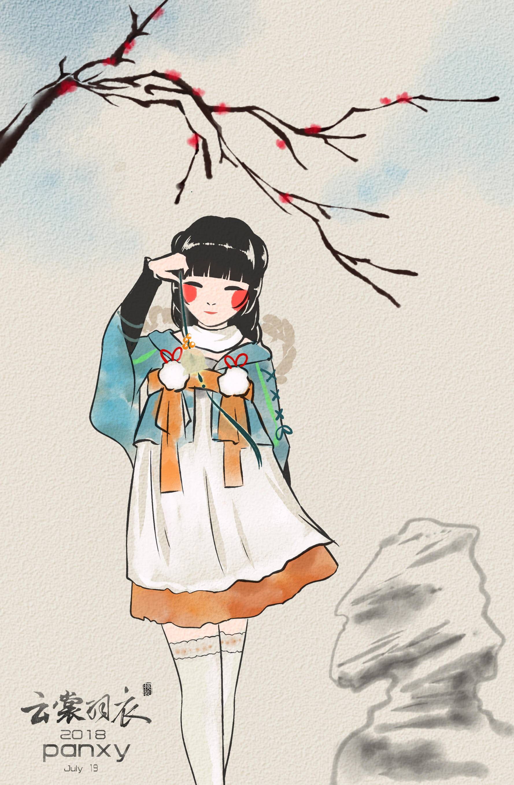 Cosplay福利/3D恋爱换装手游《云裳羽衣》同人绘画作品(5)