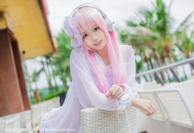 Cosplay福利/清纯美女Cos超级索尼子薄纱透明装