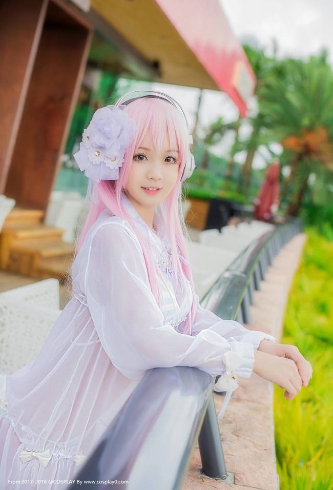 Cosplay福利/清纯美女Cos超级索尼子薄纱透明装