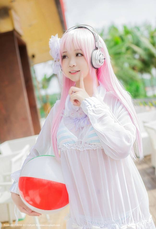 Cosplay福利/清纯美女Cos超级索尼子薄纱透明装