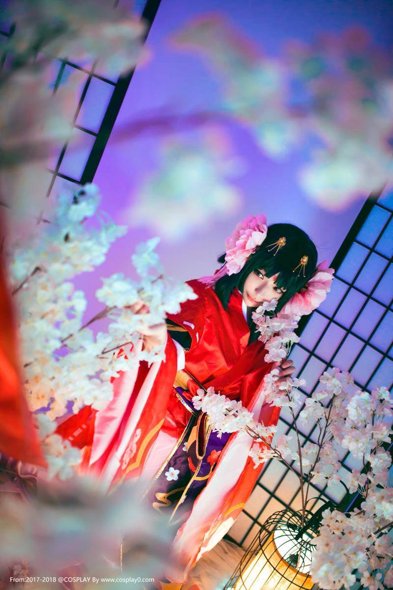 Cosplay福利/半次元萌妹子Cos阴阳师樱花妖古风写真图片