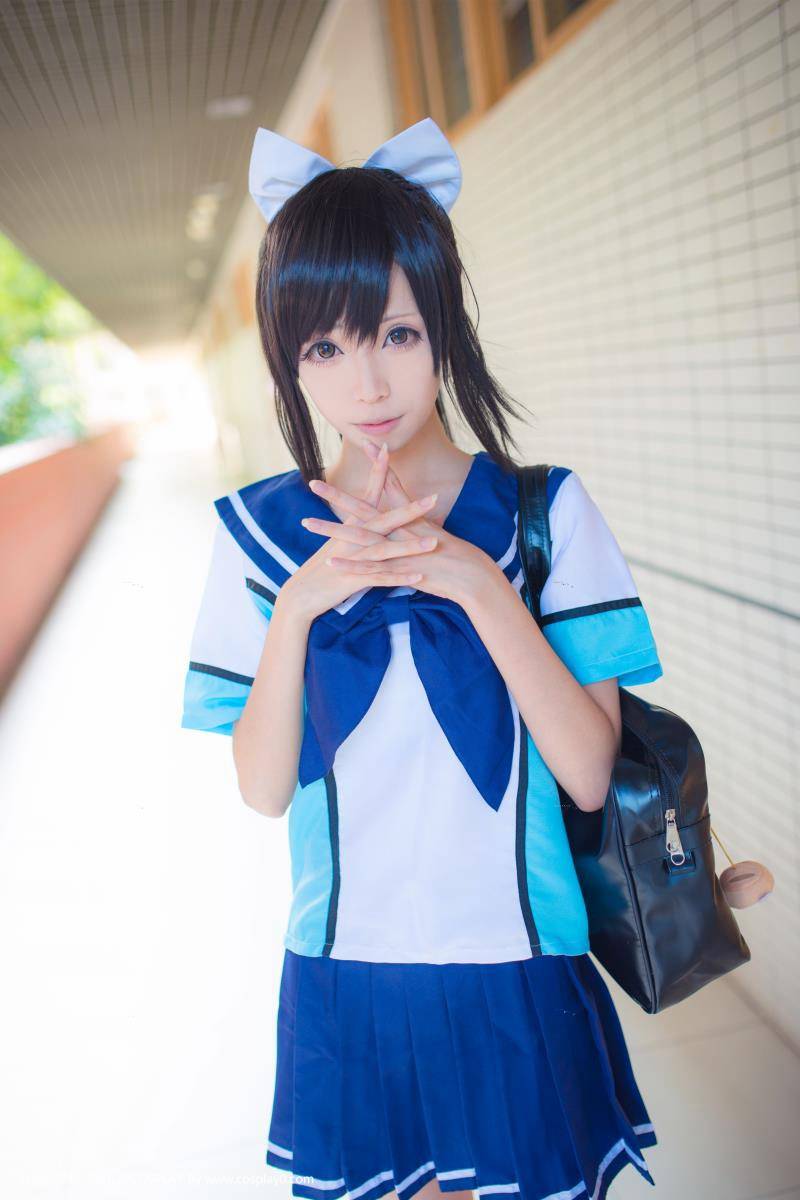 Cosplay福利/小清新美女青青子高岭爱花同人女水手服Cosplay图片