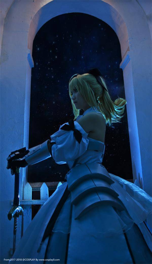 Cosplay福利/半次元板儿Cos花嫁saber白丝诱惑美女写真照片