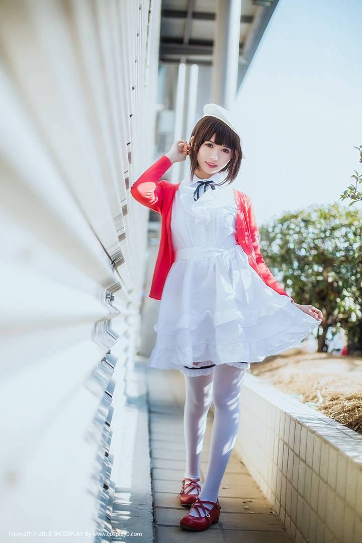 Cosplay福利/清纯美女鳗鱼霏儿Cos加藤惠同人学生服妹子图