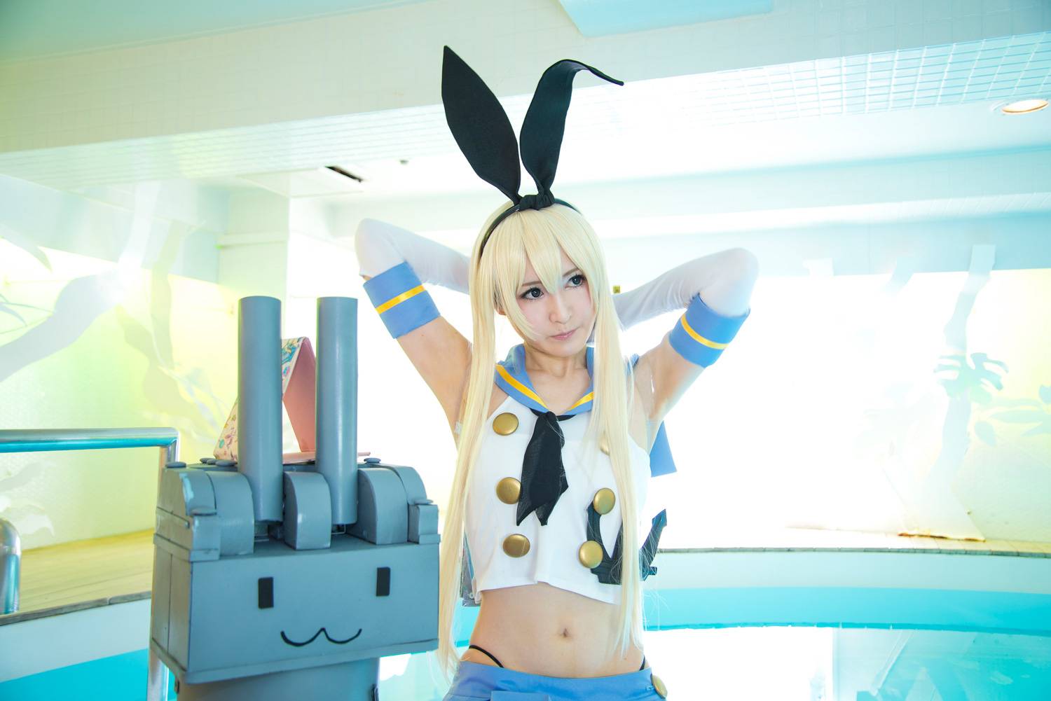 Cosplay福利/[まぐろ★渔船] 駆逐舰 岛风 泳装福利写真