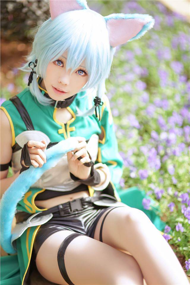 Cosplay福利/cosplay 刀剑神域 诗乃 你们爱的皮裤