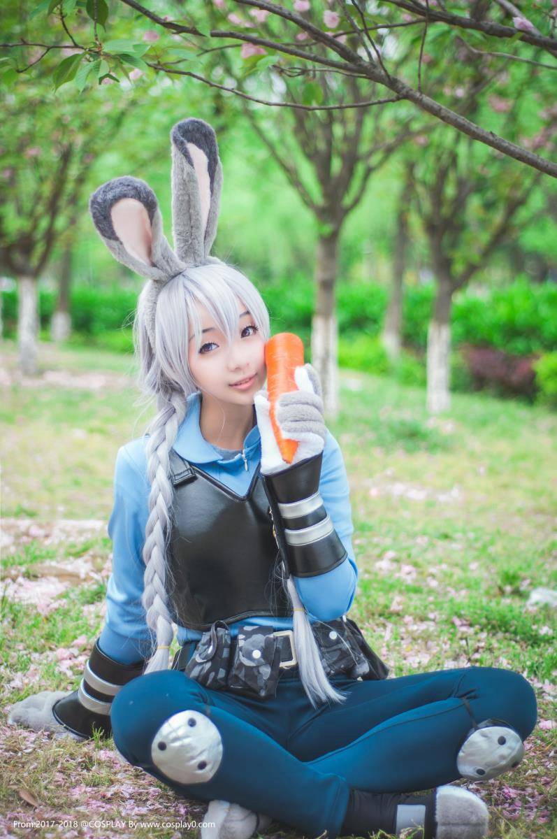 Cosplay福利/疯狂动物城朱迪警服Cosplay清纯美女写真图片