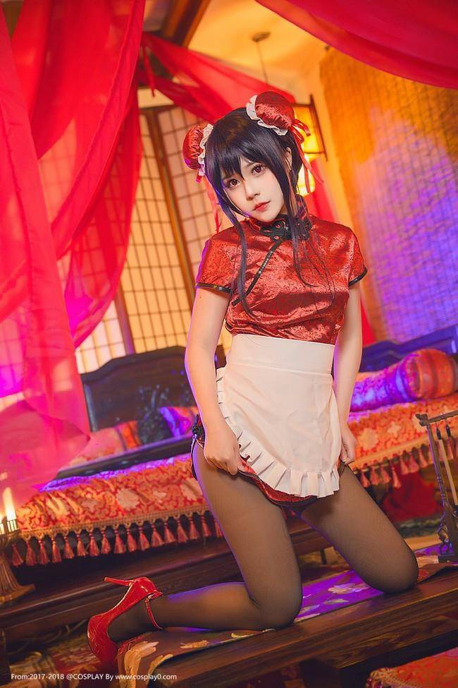 Cosplay福利/路人女主的养成方法Cos霞之丘诗羽旗袍黑丝足控福利