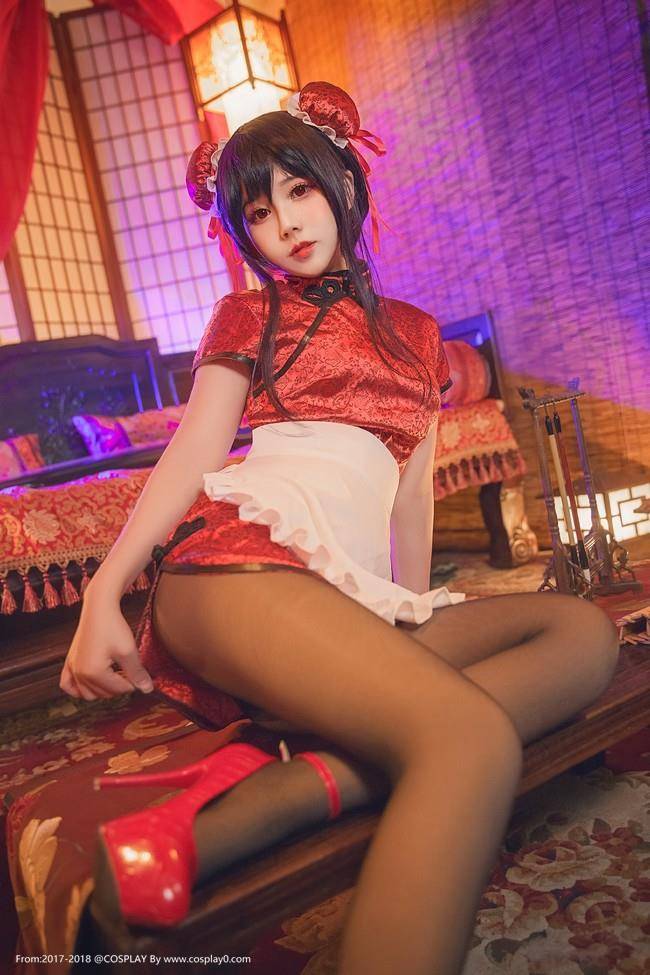 Cosplay福利/路人女主的养成方法Cos霞之丘诗羽旗袍黑丝足控福利